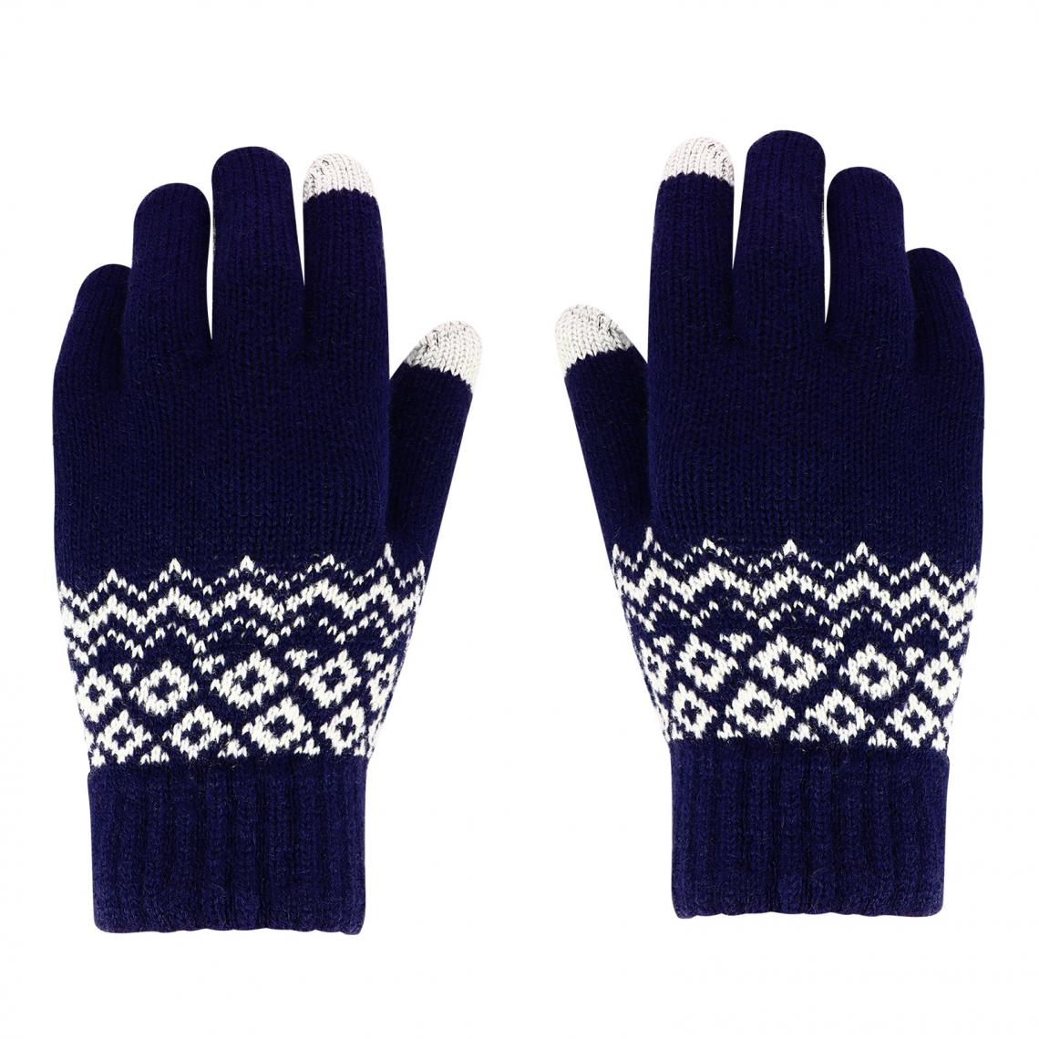 Avizar - Gants Tactiles motif hivernal bleu nuit - Autres accessoires smartphone