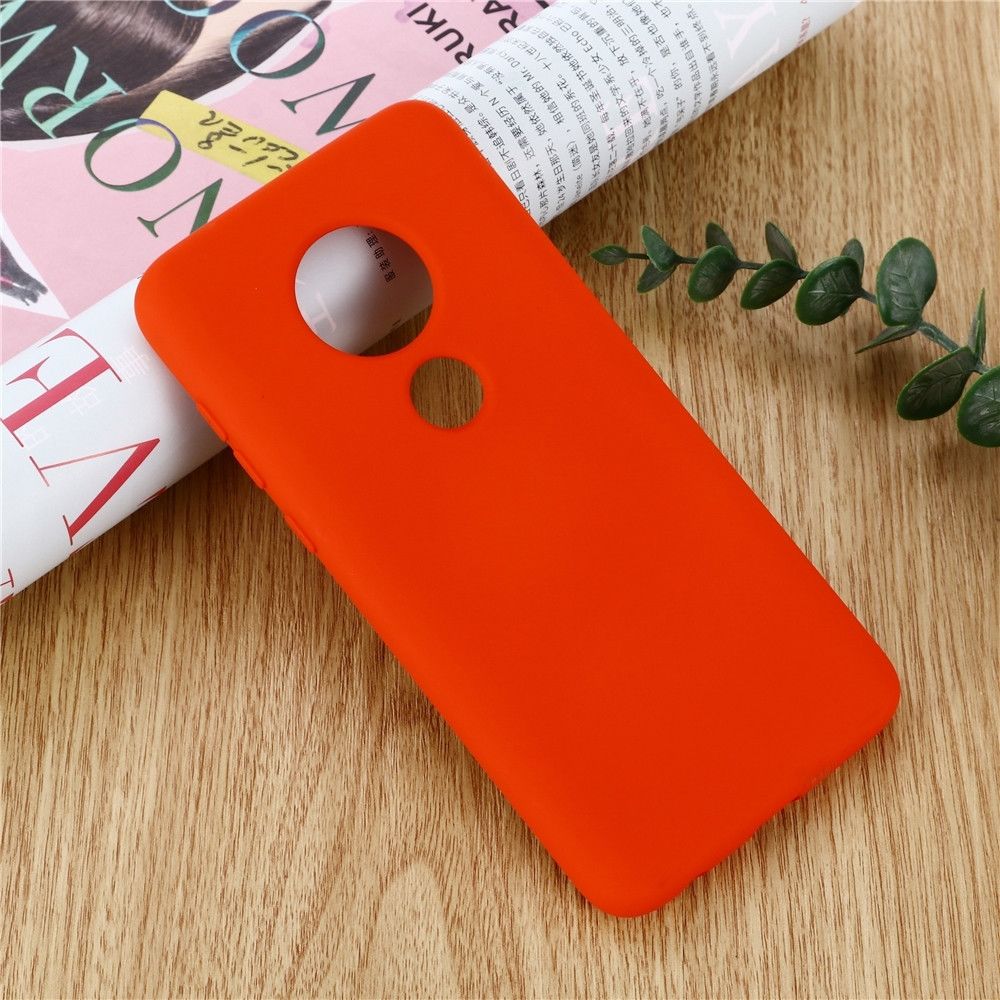 Wewoo - Coque Souple Couverture pleine antichoc en silicone liquide de couleur solide pour Motorola Moto G7 Play Rouge - Coque, étui smartphone