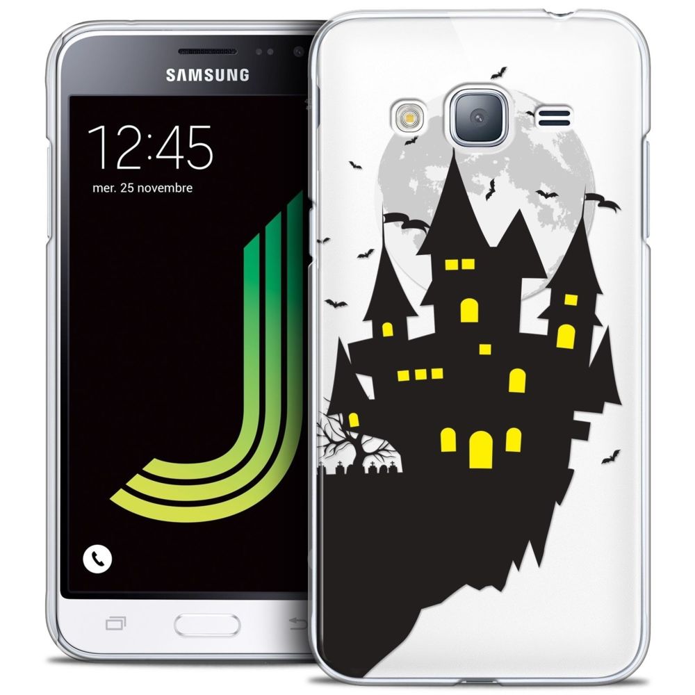 Caseink - Coque Housse Etui Samsung Galaxy J3 2016 (J320) [Crystal HD Collection Halloween Design Castle Dream - Rigide - Ultra Fin - Imprimé en France] - Coque, étui smartphone