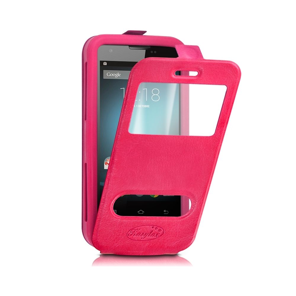 Karylax - Etui Coque Silicone S-View Couleur rose fushia Universel XS pour Logicom E400 - Autres accessoires smartphone