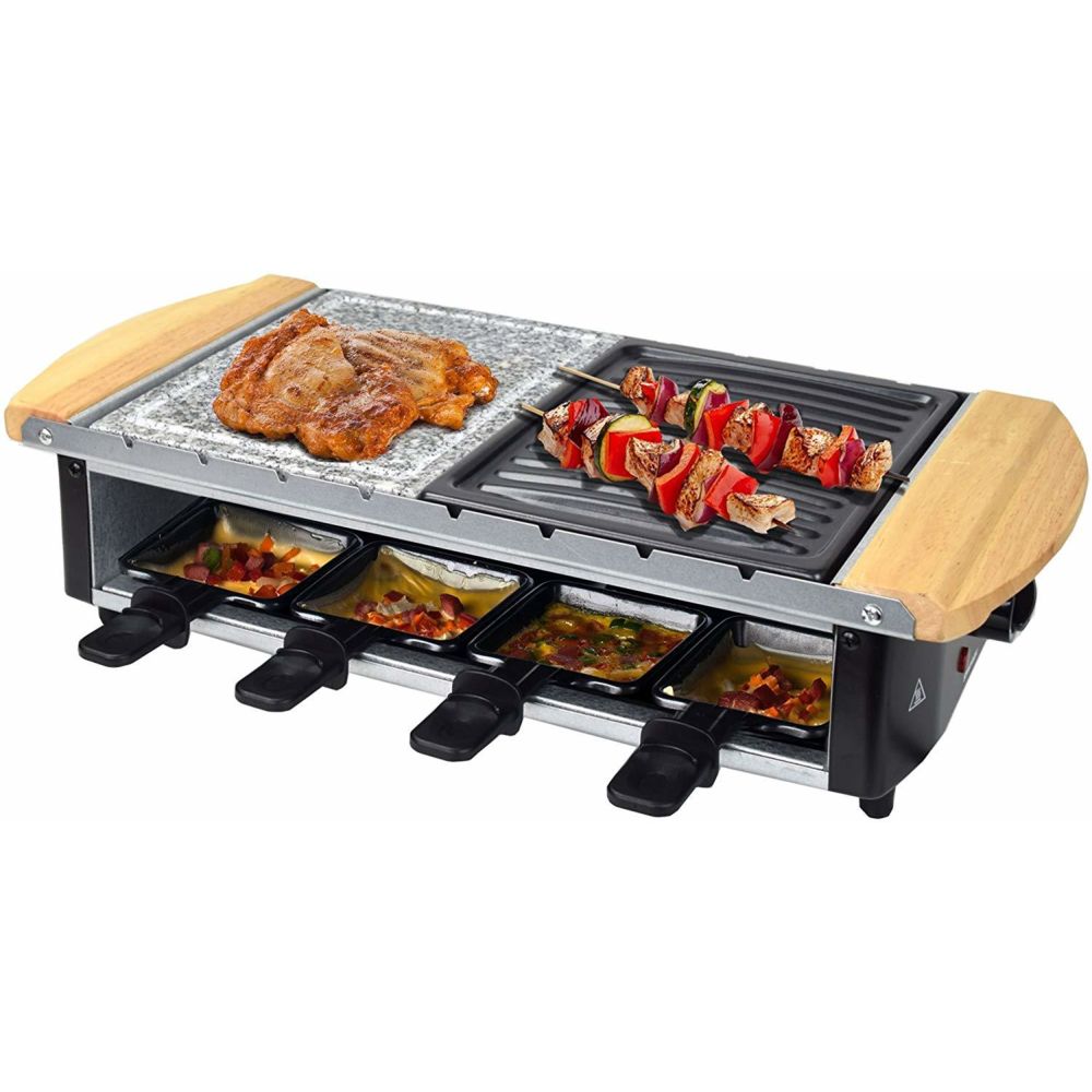 Syntrox Germany - Raclette avec plaque de cuisson et pierre chaude en acier inoxydable 8 personnes - Raclette, crêpière
