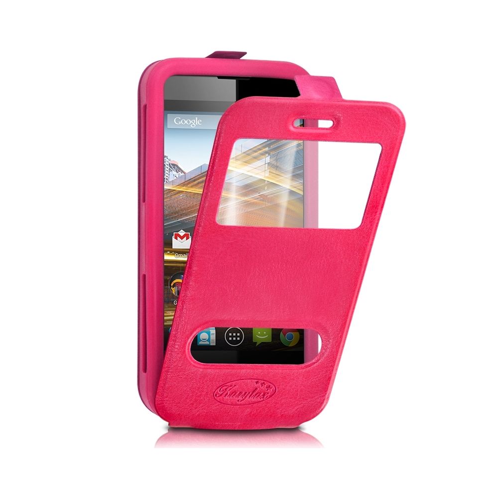 Karylax - Etui Coque Silicone S-View Couleur rose fushia Universel XS pour Alcatel One Touch Pop C3 - Autres accessoires smartphone