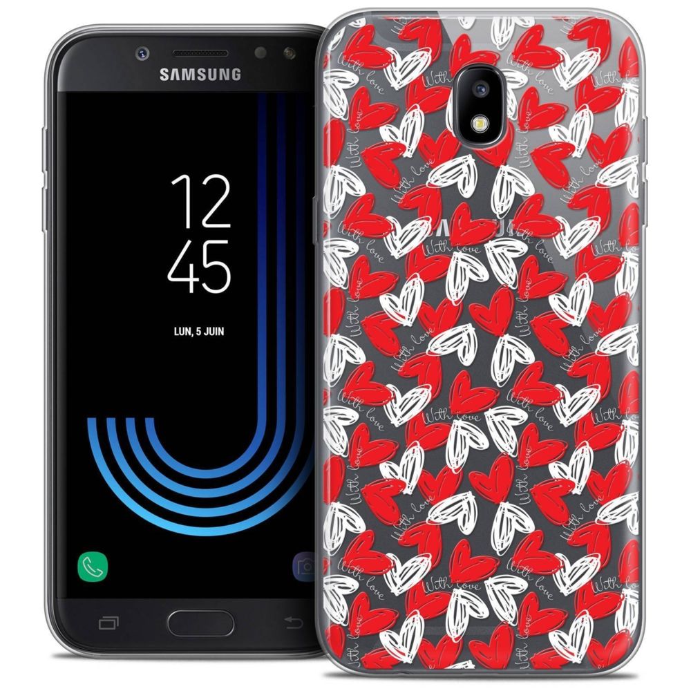 Caseink - Coque Housse Etui Samsung Galaxy J7 2017 J730 (5.5 ) [Crystal Gel HD Collection Love Saint Valentin Design With Love - Souple - Ultra Fin - Imprimé en France] - Coque, étui smartphone