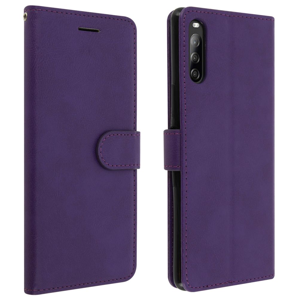 Avizar - Étui Sony Xperia L4 Porte-carte Support Vidéo Dragonne Amovible Violet - Coque, étui smartphone