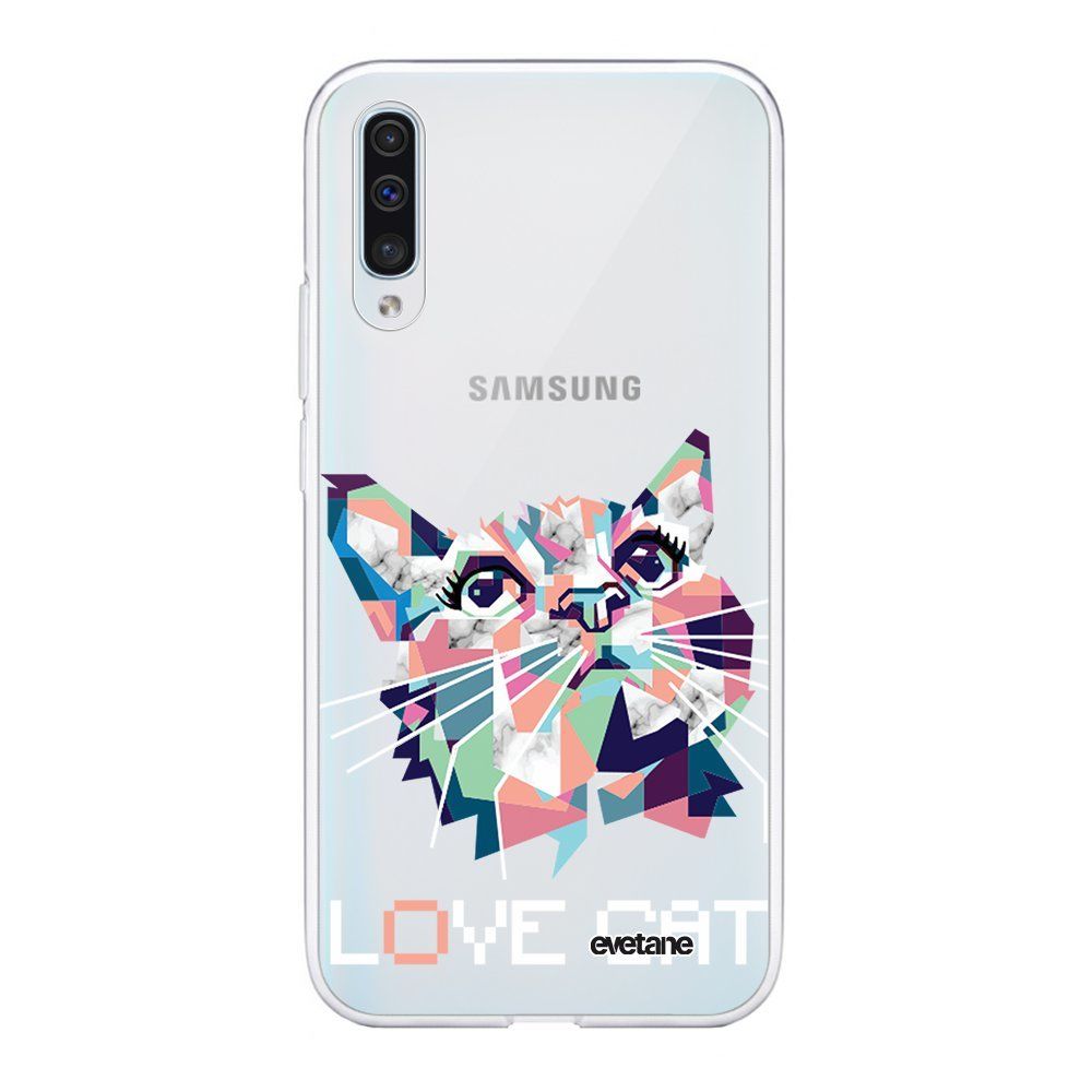 Evetane - Coque Samsung Galaxy A70 360 intégrale transparente Cat pixels Ecriture Tendance Design Evetane. - Coque, étui smartphone