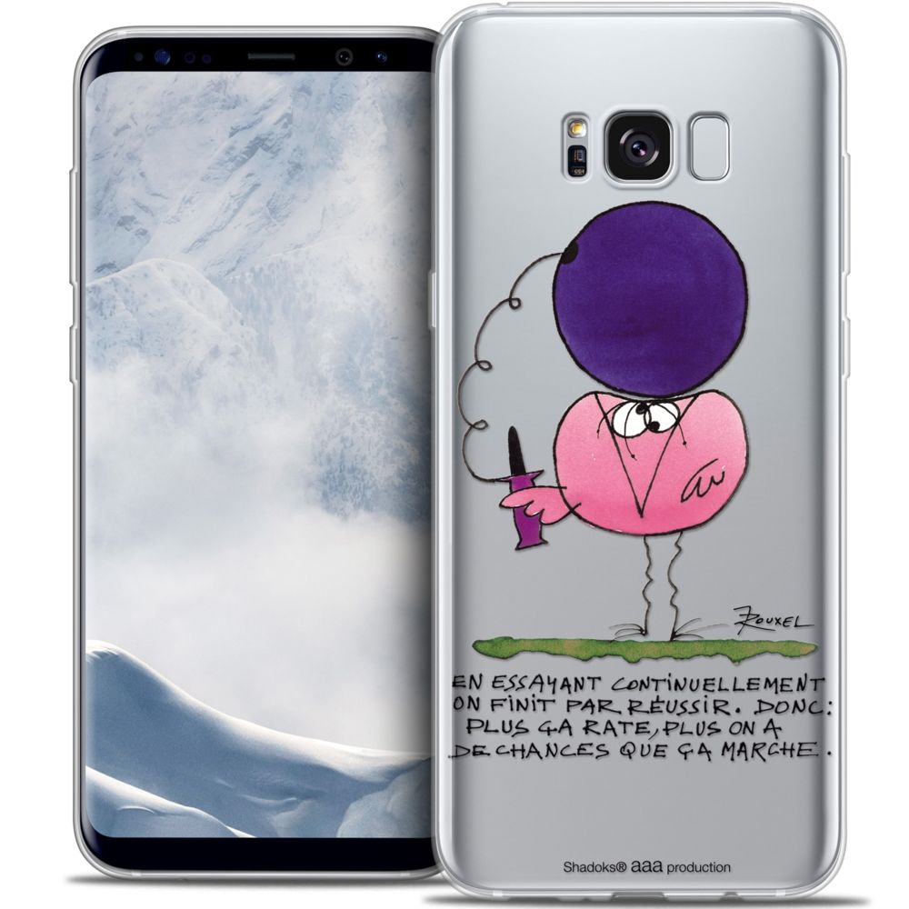Caseink - Coque Housse Etui Samsung Galaxy S8+/ Plus (G955) [Crystal Gel HD Collection Les Shadoks ? Design En Essayant - Souple - Ultra Fin - Imprimé en France] - Coque, étui smartphone