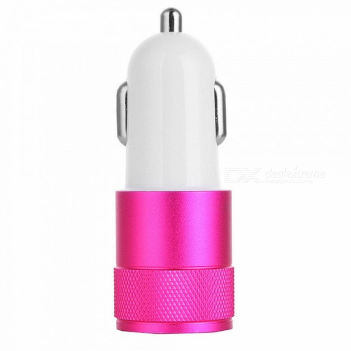 Shot - Double Adaptateur Prise Allume Cigare USB pour "WIKO Y81" Smartphone 2 Ports Voiture Chargeur Couleurs (ROSE) - Chargeur Voiture 12V