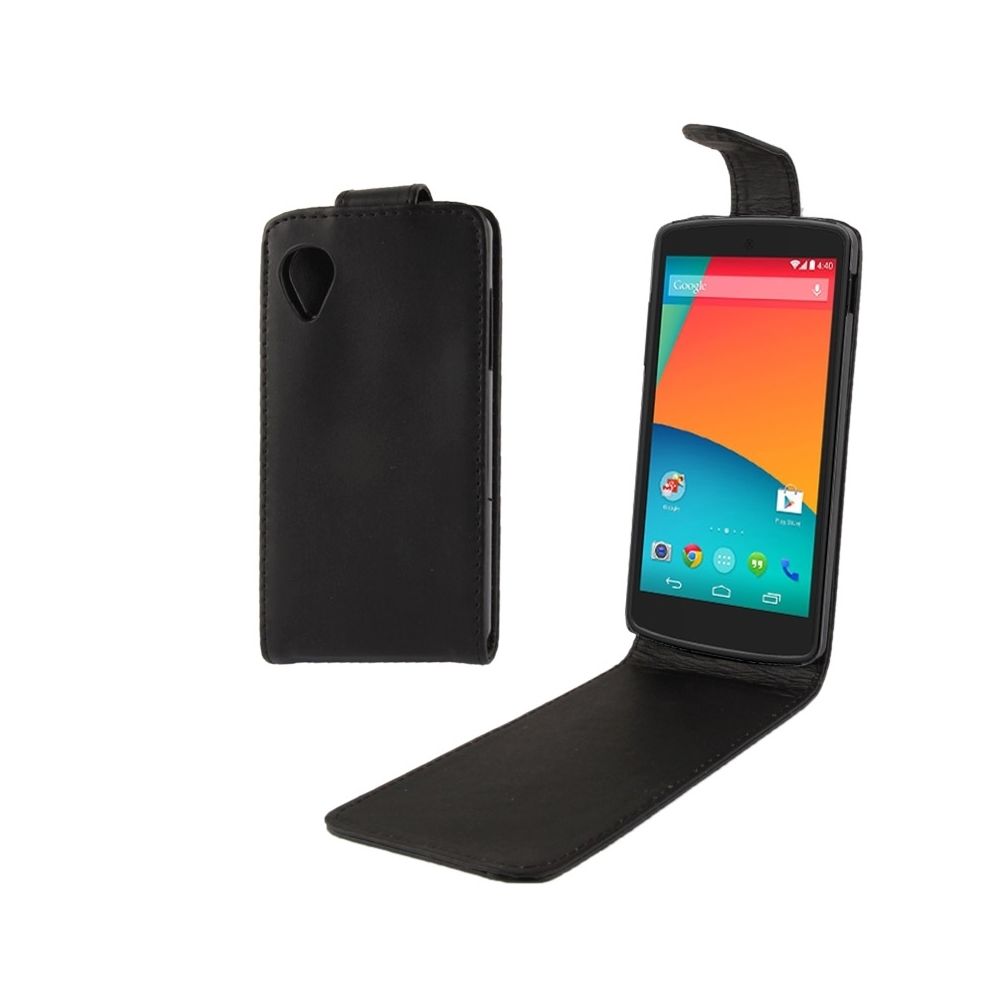 Wewoo - Housse Étui noir pour Google Nexus 5 en cuir à rabat vertical - Coque, étui smartphone