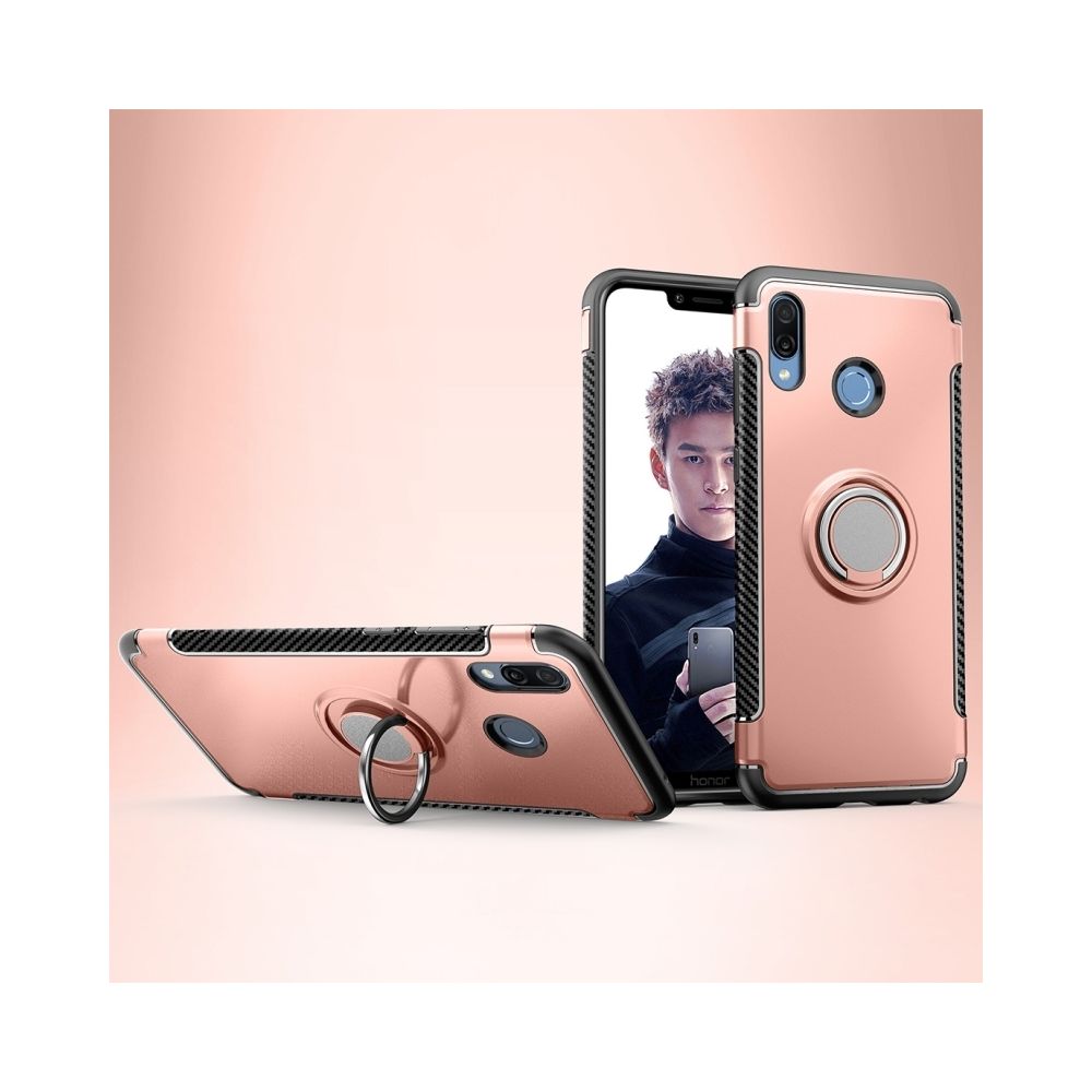 Wewoo - Coque Étui de protection magnétique à anneau de rotation de 360 degrés pour Huawei Honor Play or rose - Coque, étui smartphone