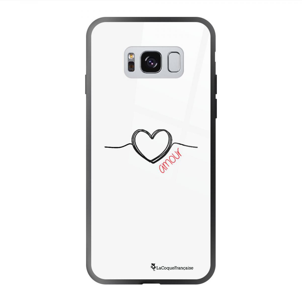 La Coque Francaise - Coque Samsung Galaxy S8 soft touch noir effet glossy Coeur Noir Amour Design La Coque Francaise - Coque, étui smartphone