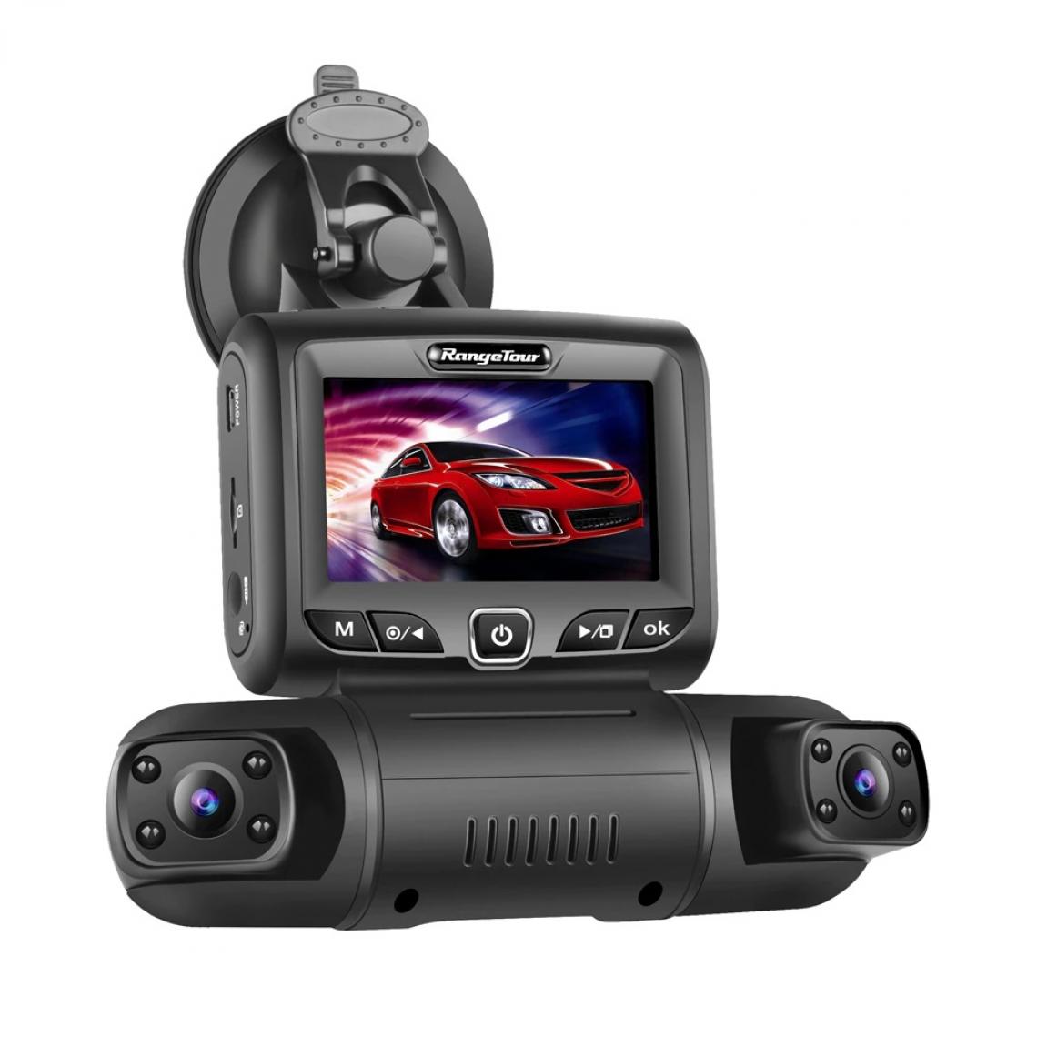 marque generique - Caméra de voiture Dash Cam WiFi GPS voiture DVR Range Tour - 3 canaux 2K + 1080P + 1080P, Double objectif, 8 lumières infrarouge, Vision nocturne, 3 objectifs 170 degrés - Caméra de surveillance connectée
