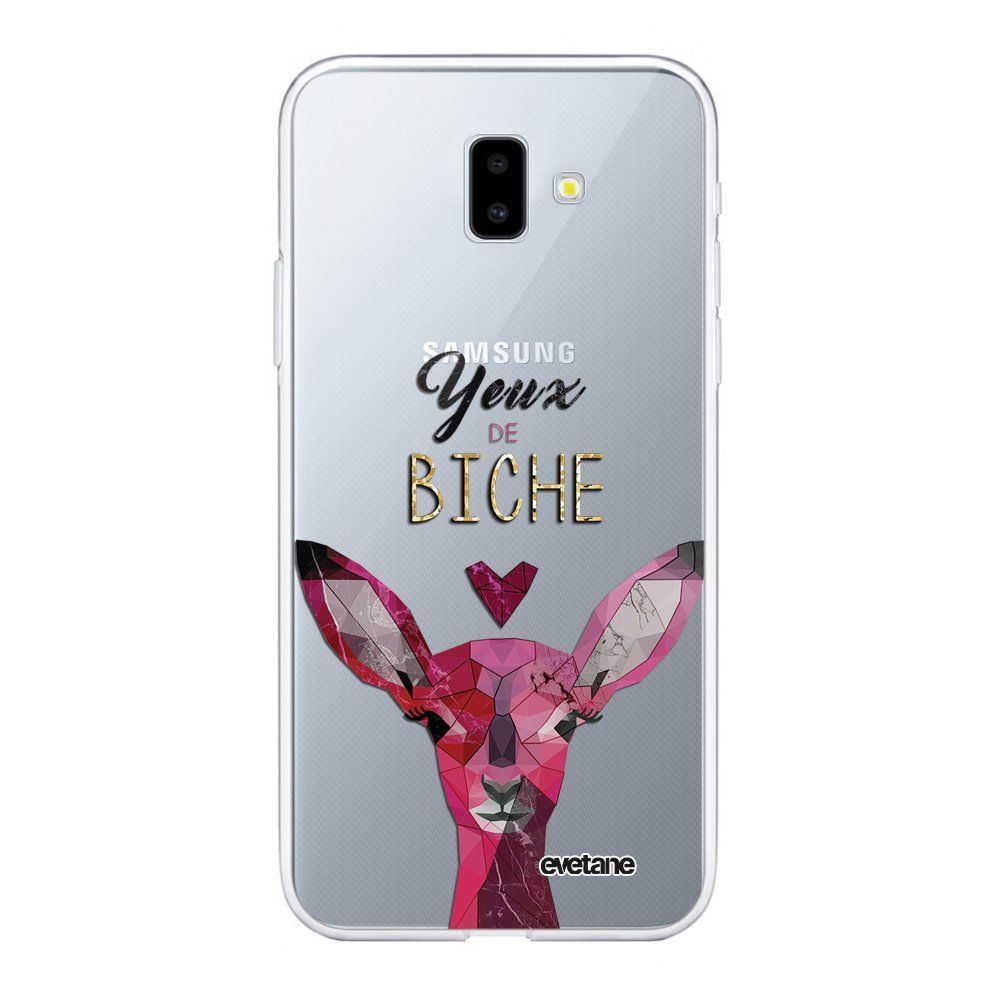 Evetane - Coque Samsung Galaxy J6 Plus 2018 souple transparente Yeux De Biche Motif Ecriture Tendance Evetane. - Coque, étui smartphone