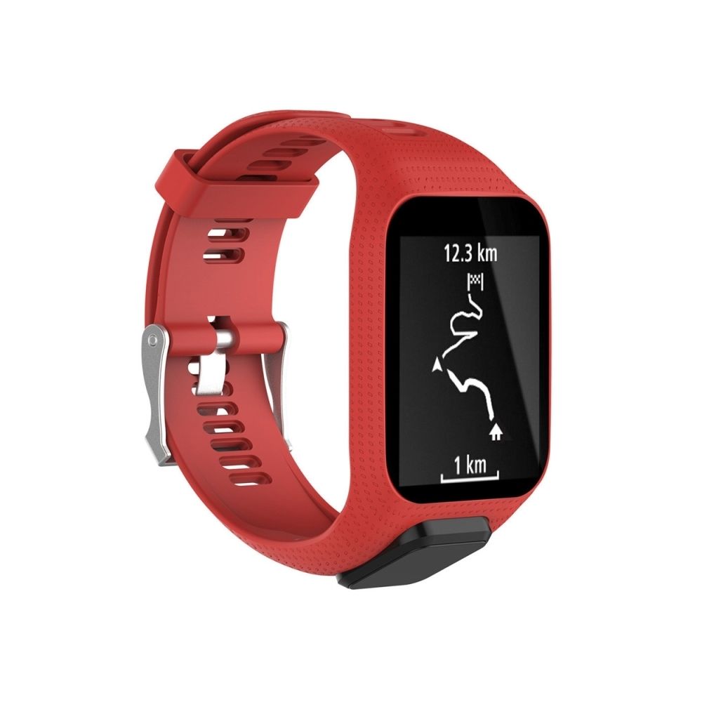 Wewoo - Bracelet pour montre connectée Dragonne Sport en silicone la série Tomtom Runner 2/3 rouge - Bracelet connecté