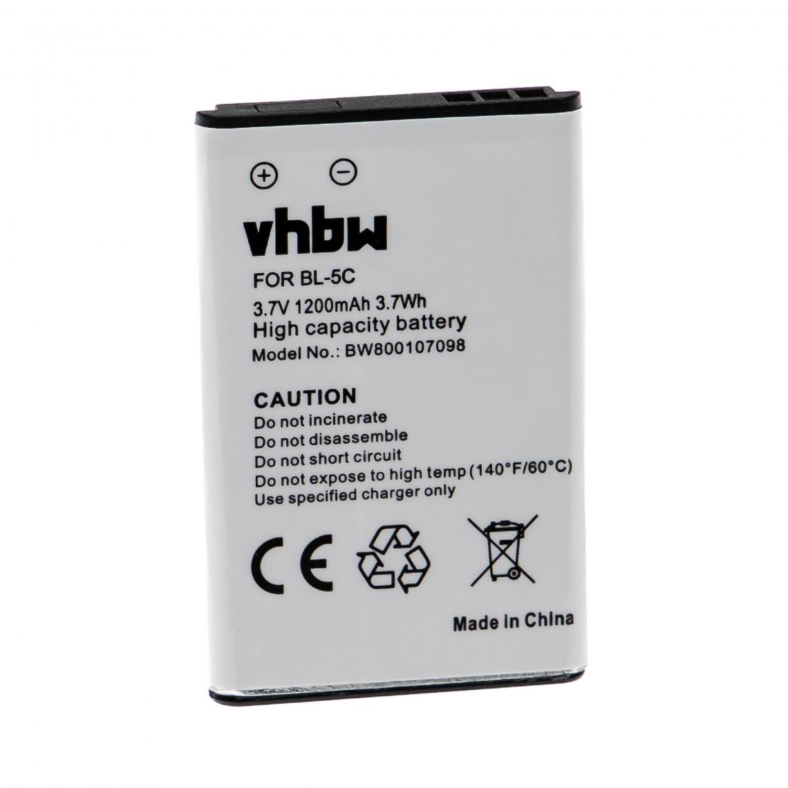 Vhbw - vhbw Batterie compatible avec Funktel D11, FC11 smartphone (1200mAh, 3,7V, Li-ion) - Batterie téléphone