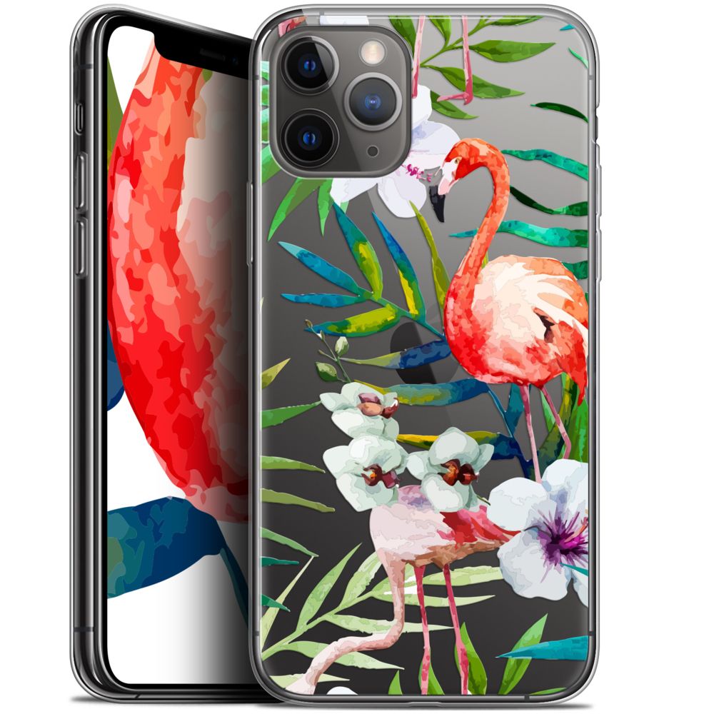 Caseink - Coque Pour Apple iPhone 11 Pro (5.8 ) [Gel HD Collection Watercolor Design Tropical Flamingo - Souple - Ultra Fin - Imprimé en France] - Coque, étui smartphone