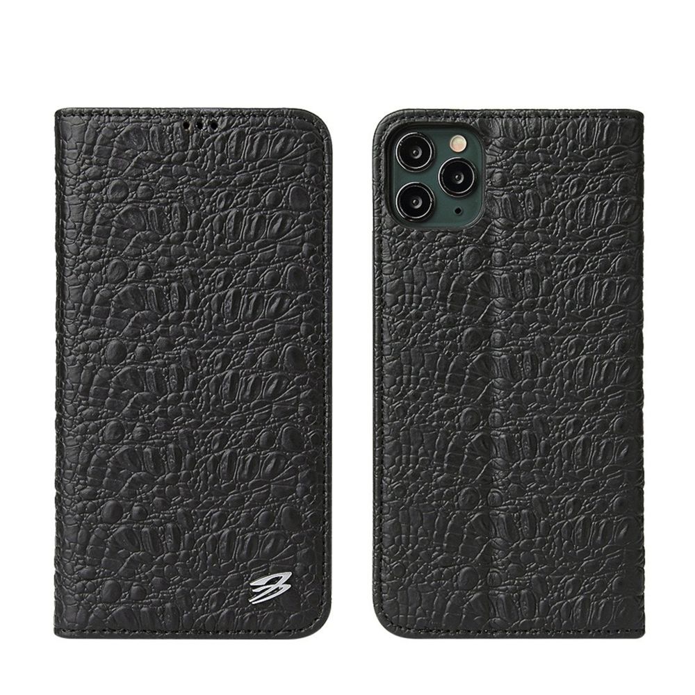 Wewoo - Coque Pour iPhone 11 Crocodile Texture PC + TPU Housse en cuir à rabat horizontal avec support et fentes cartes et portefeuille noir - Coque, étui smartphone