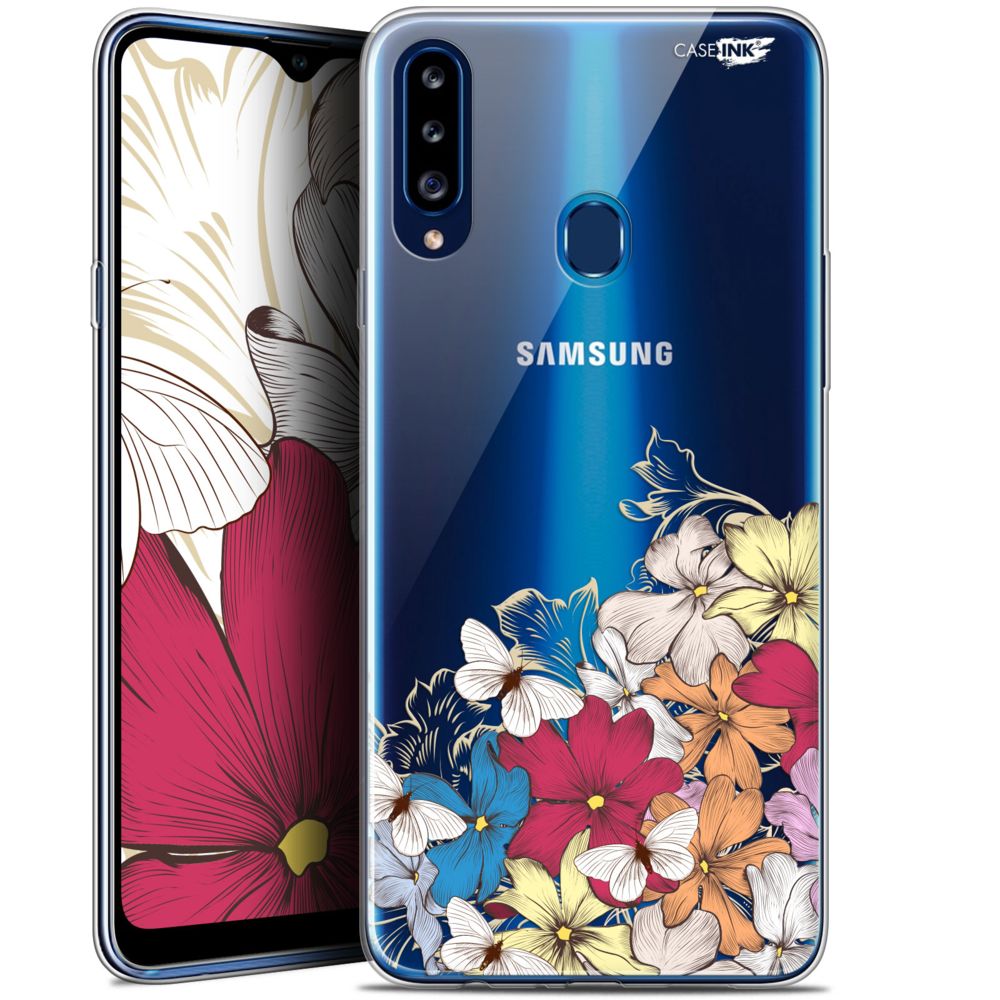Caseink - Coque arrière Samsung Galaxy A20s (6.5 ) Gel HD [ Nouvelle Collection - Souple - Antichoc - Imprimé en France] Nuage Floral - Coque, étui smartphone