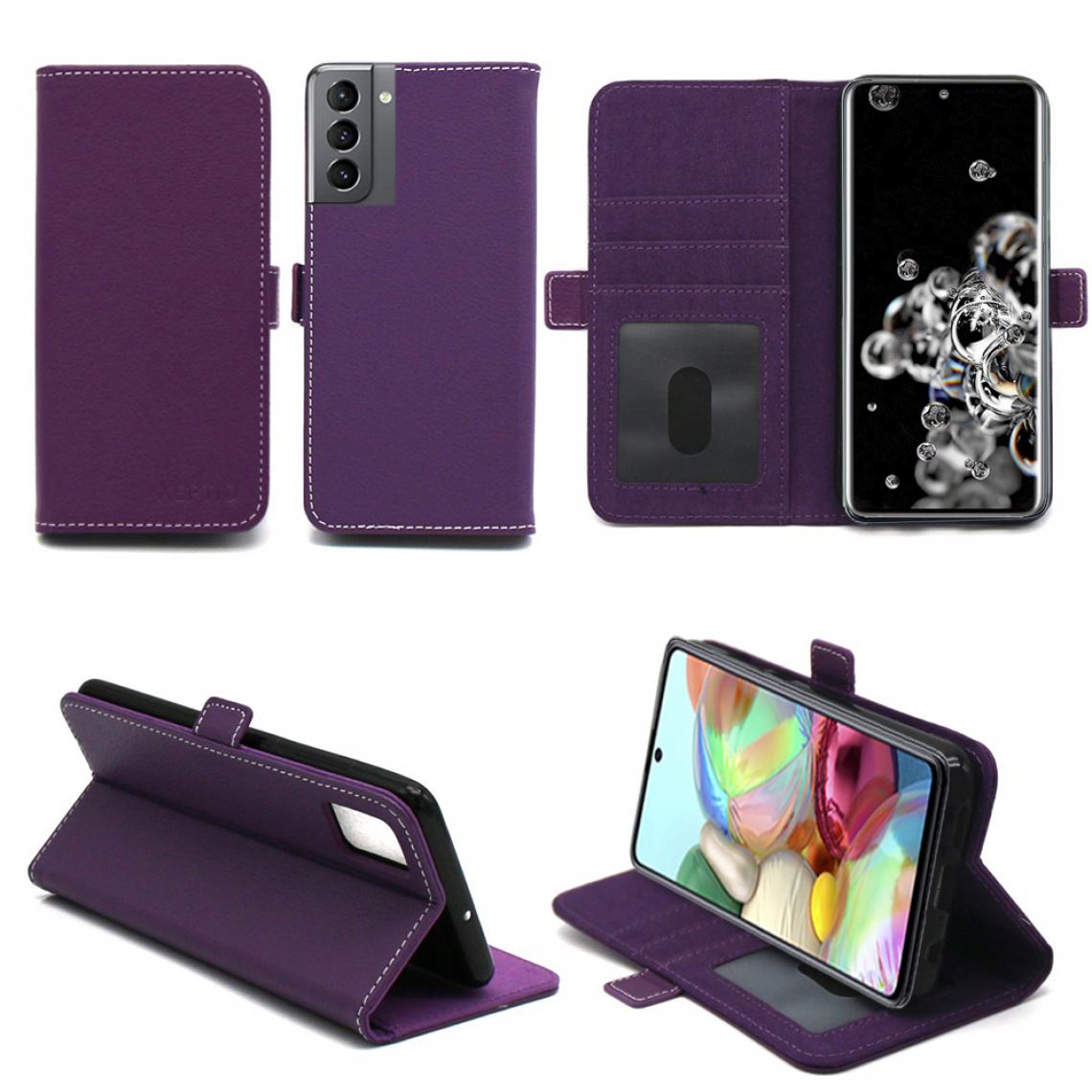 Xeptio - Samsung Galaxy S21 PLUS / S21+ 5G Etui Protection Portefeuille violet avec Porte Cartes - Housse Folio violette Coque - Accessoires Pochette - Coque, étui smartphone
