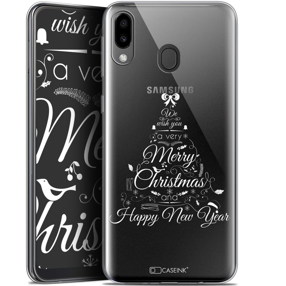 Caseink - Coque Pour Samsung Galaxy M20 (6.3 ) [Gel HD Collection Noël 2017 Design Calligraphie - Souple - Ultra Fin - Imprimé en France] - Coque, étui smartphone