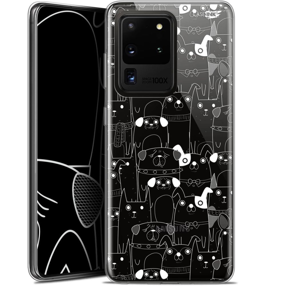 Caseink - Coque arrière Samsung Galaxy S20 Ultra (6.9 ) Gel HD [ Nouvelle Collection - Souple - Antichoc - Imprimé en France] Chien Blanc - Coque, étui smartphone