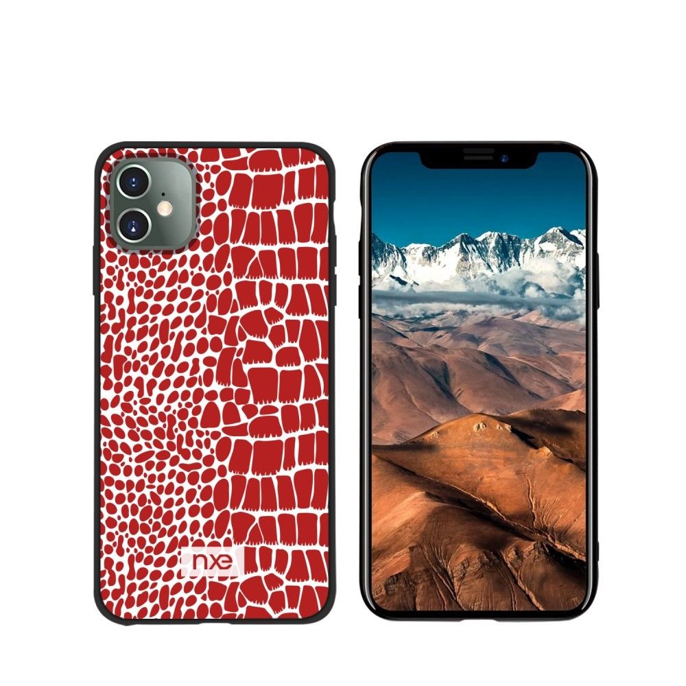 Nxe - Coque en TPU + PU crocodile rouge pour votre Apple iPhone 11 6.1 pouces - Coque, étui smartphone