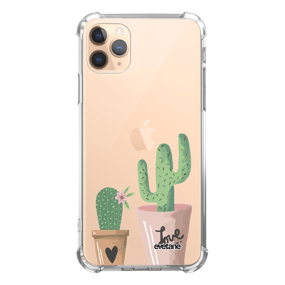 Evetane - Coque iPhone 11 Pro Max anti-choc souple avec angles renforcés transparente Cactus Love Evetane - Coque, étui smartphone