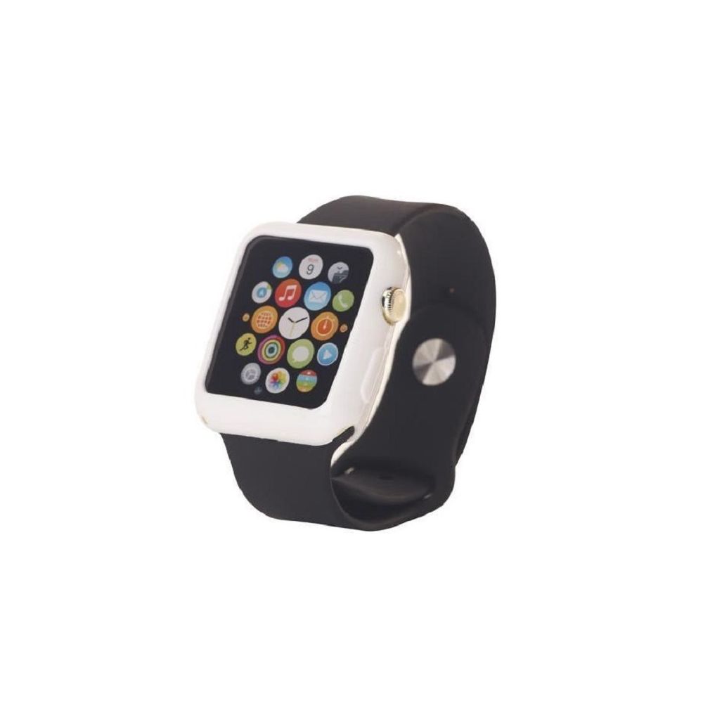 marque generique - Coque de Protection Silicone TPU Pour Apple Watch 38mm - Blanc - Accessoires Apple Watch