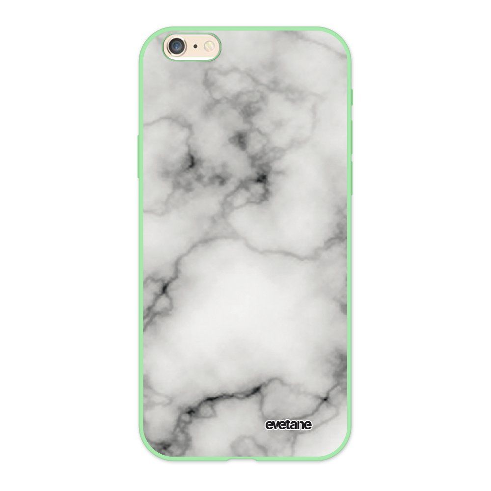Evetane - Coque iPhone 6/6S Silicone Liquide Douce vert pâle Marbre blanc Ecriture Tendance et Design Evetane - Coque, étui smartphone