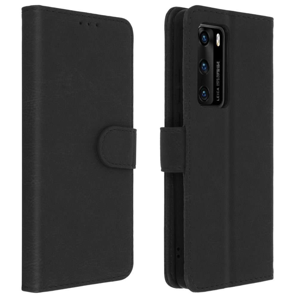 Avizar - Étui Huawei P40 Housse Folio Intégrale Porte-carte Fonction Support noir - Coque, étui smartphone