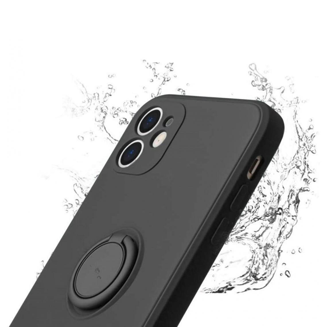 Cabling - CABLING® Coque de protection en silicone Noir pour iPhone 12 Mini [avec anneau rotatif à 360°] anti-rayures - Coque, étui smartphone