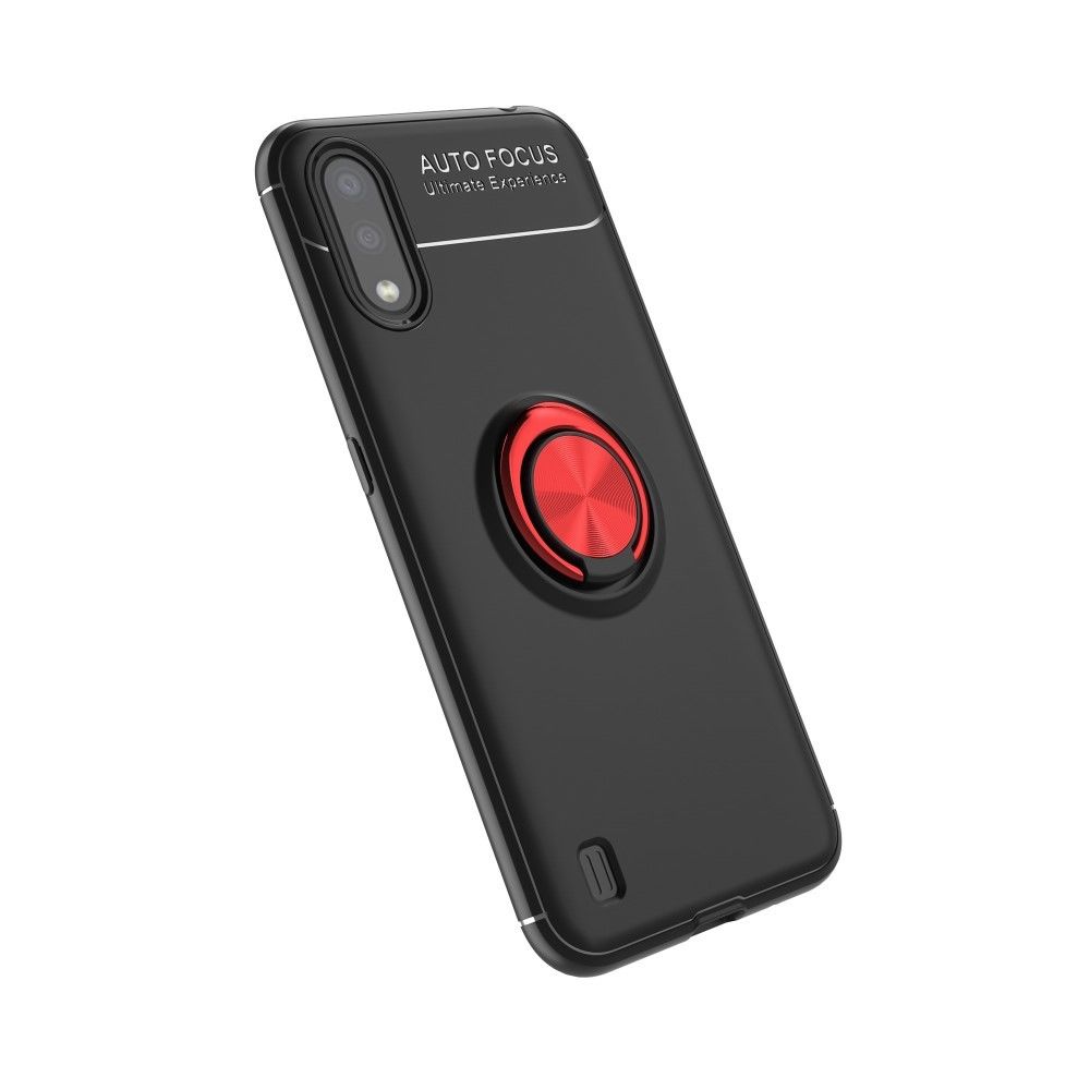 Generic - Coque en TPU avec béquille noir/rouge pour votre Samsung Galaxy A01 - Coque, étui smartphone