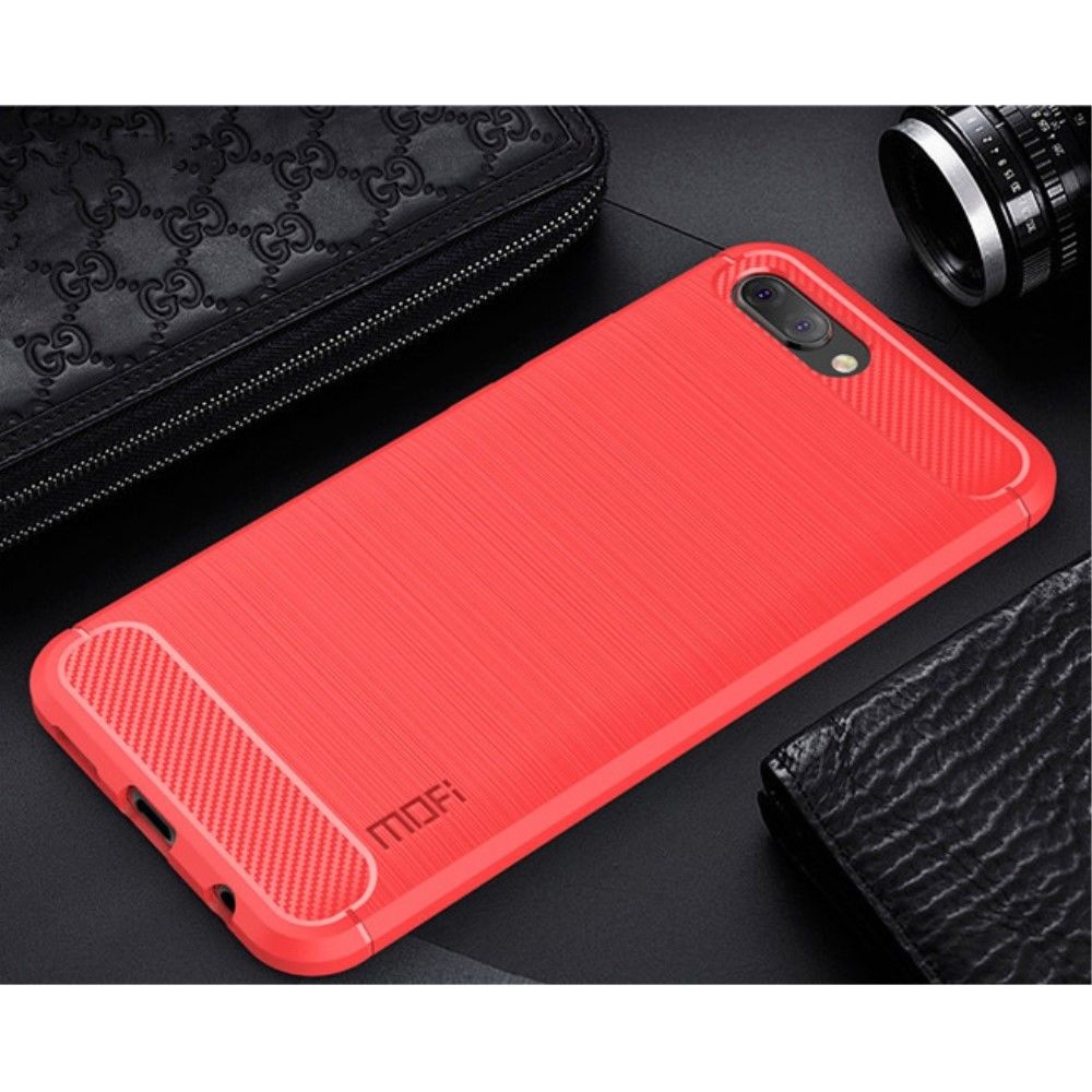 marque generique - Coque en TPU en fibre de carbone rouge pour votre Huawei Honor 10 - Autres accessoires smartphone