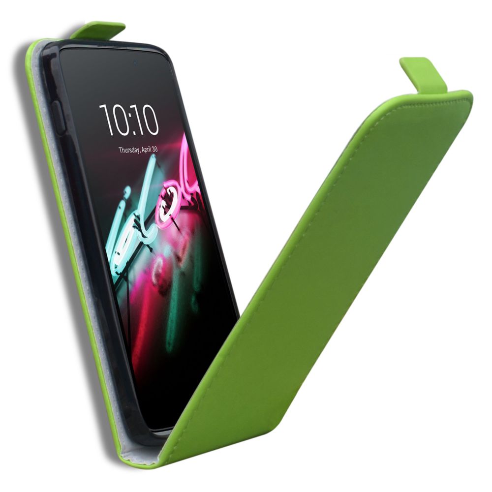 Caseink - Coque Housse Etui Alcatel OneTouch Idol 3 (5.5) - Rabat vertical [Flexi Flip Vertical Cuirette Eco - Coque Flexi Gel] Vert - Coque, étui smartphone