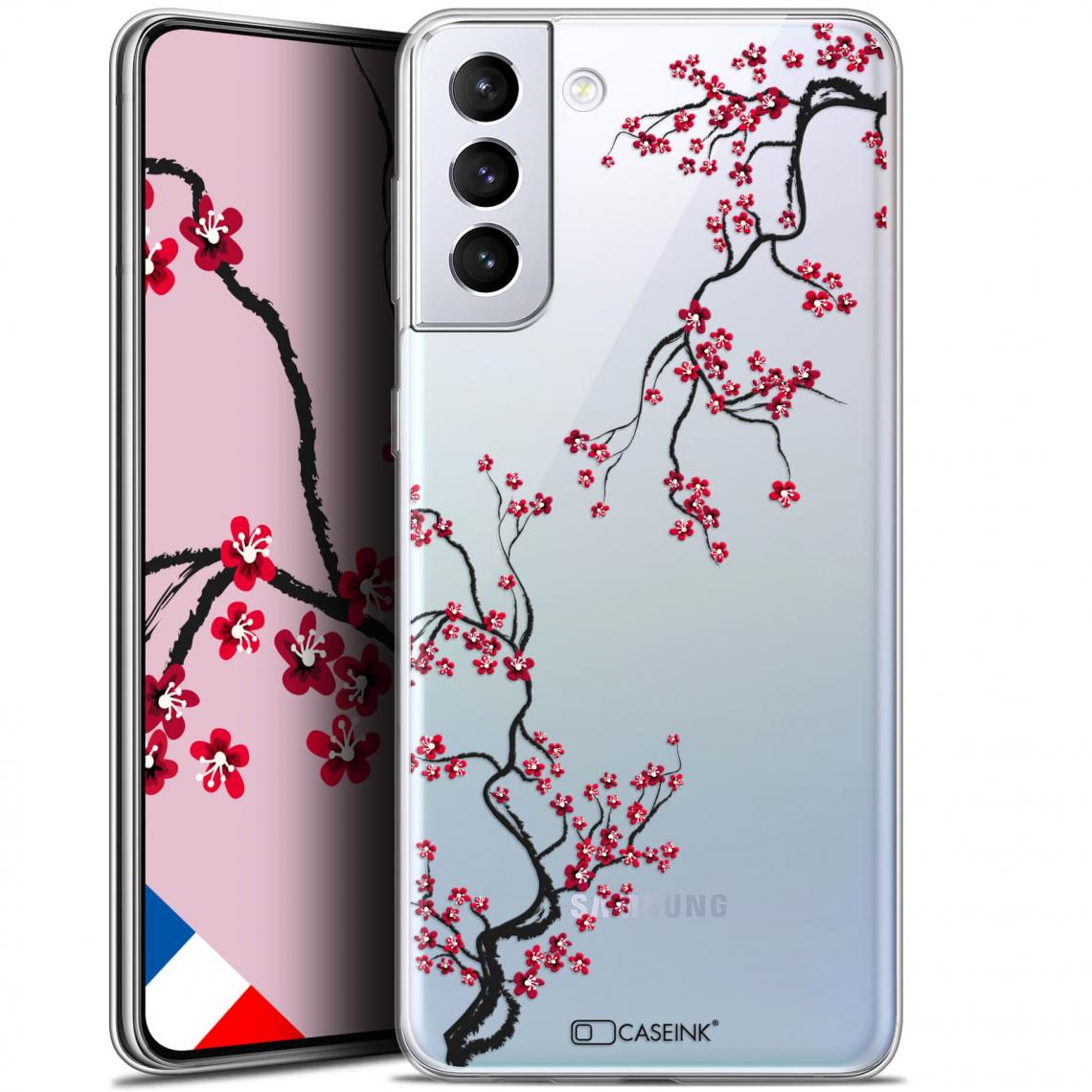 Caseink - Coque Pour Samsung Galaxy S21 Plus (6.7 ) [Gel HD Collection Summer Design Sakura - Souple - Ultra Fin - Imprimé en France] - Coque, étui smartphone