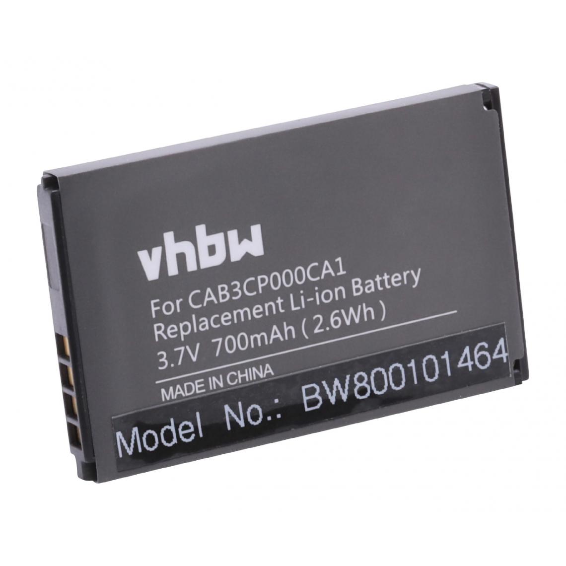 Vhbw - vhbw Li-Ion Batterie 700mAh (3.7V) pour téléphone portable Smartphone Alcatel One Touch OT-808, OT-808A, OT-E206C, OT-E800 comme OT-BY40. - Batterie téléphone