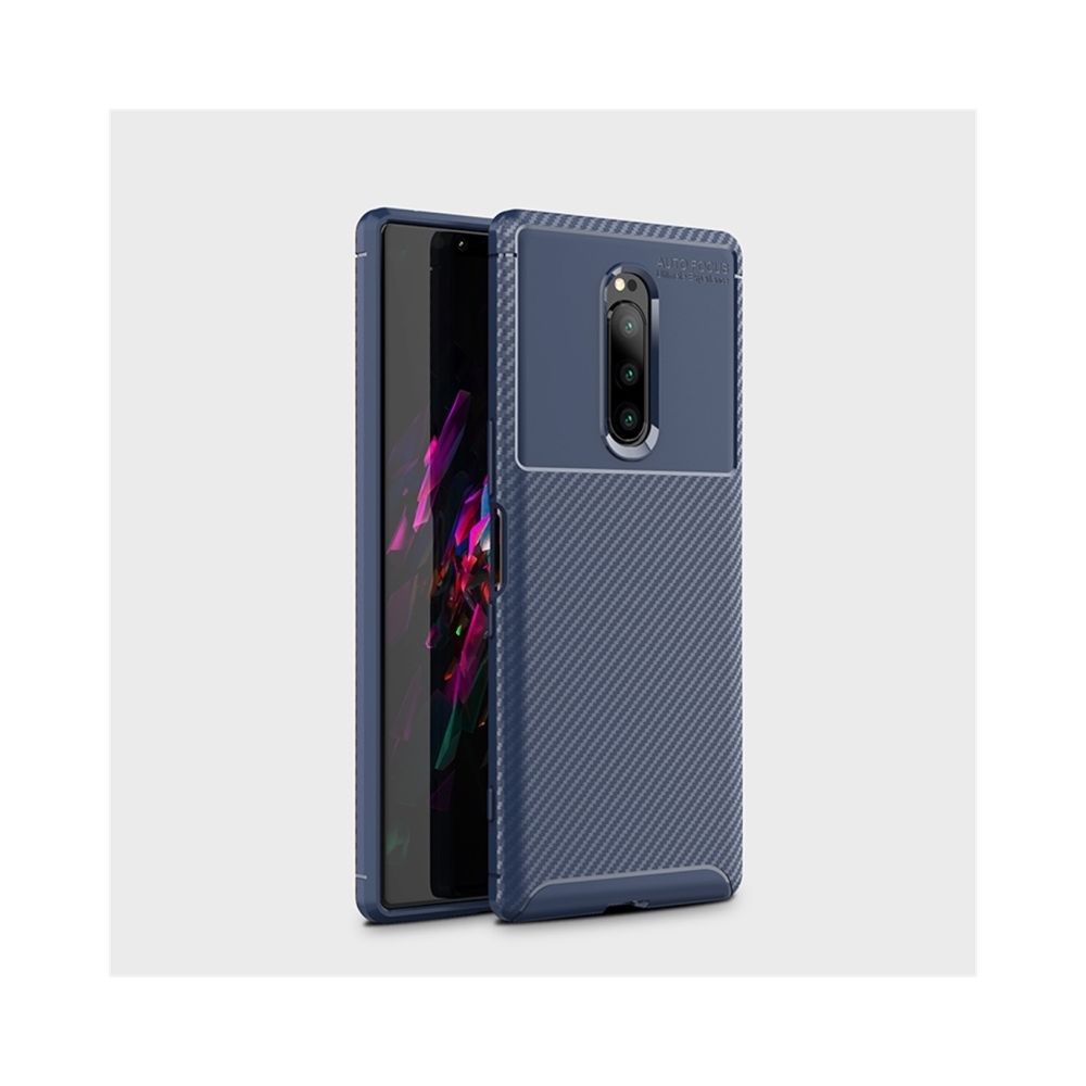 Wewoo - Coque en TPU antichoc fibre de carbone pour Sony Xperia XZ4 (bleue) - Coque, étui smartphone