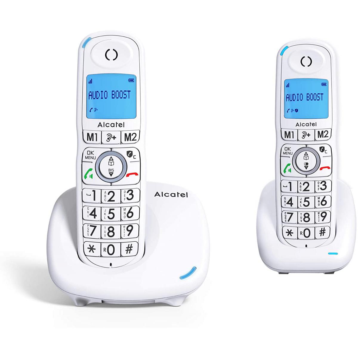 Alcatel - telephone sans fil avec fonction main libre blanc - Téléphone fixe filaire