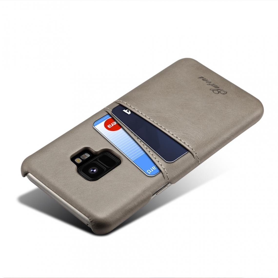 Wewoo - Housse Étui Coque Suteni Calf Texture de protection arrière avec fentes pour cartes Galaxy S9 Gris - Coque, étui smartphone