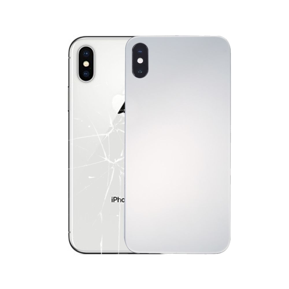 Wewoo - Pour iPhone X Verre Miroir argent Surface Batterie Couverture Arrière pièce détachée - Coque, étui smartphone