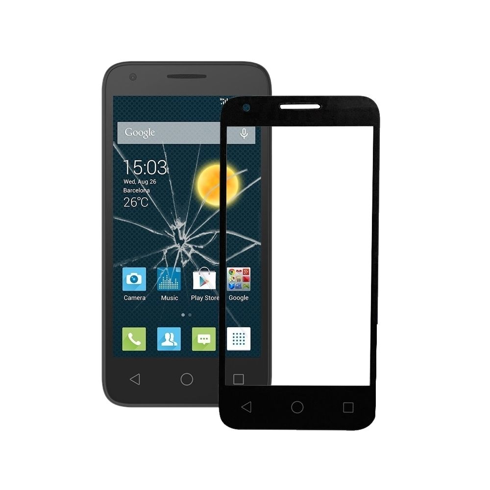 Wewoo - Pour Alcatel One Touch Pixi noir 3 4.5 / 4027 Lentille extérieure en verre pièce détachée - Autres accessoires smartphone
