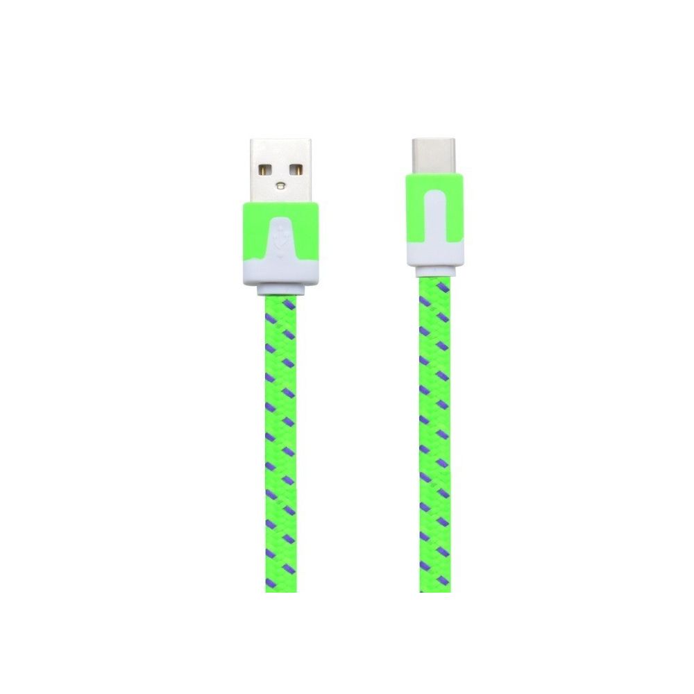 Shot - Cable Noodle Type C Pour ZUK Z2 Pro Chargeur Android USB 1,5m Connecteur Tresse (VERT) - Chargeur secteur téléphone