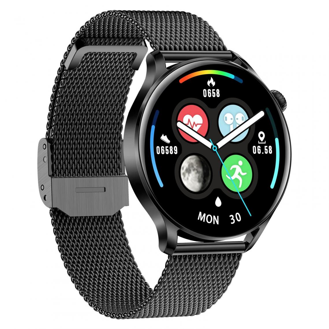 Chronotech Montres - Chronus Smart Watch for Android Phones Ios, Fitness Tracker Watch with Bluetooth Call Music Player IP67 Waterproof Smart Watch Pedometer Calories for Women Men Smartwatch(black) - Montre connectée