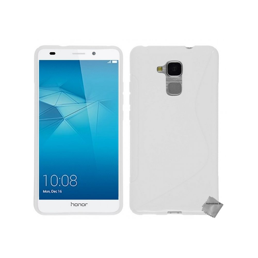 Htdmobiles - Housse etui coque pochette silicone gel fine pour Huawei Honor 6C + verre trempe - BLANC - Autres accessoires smartphone