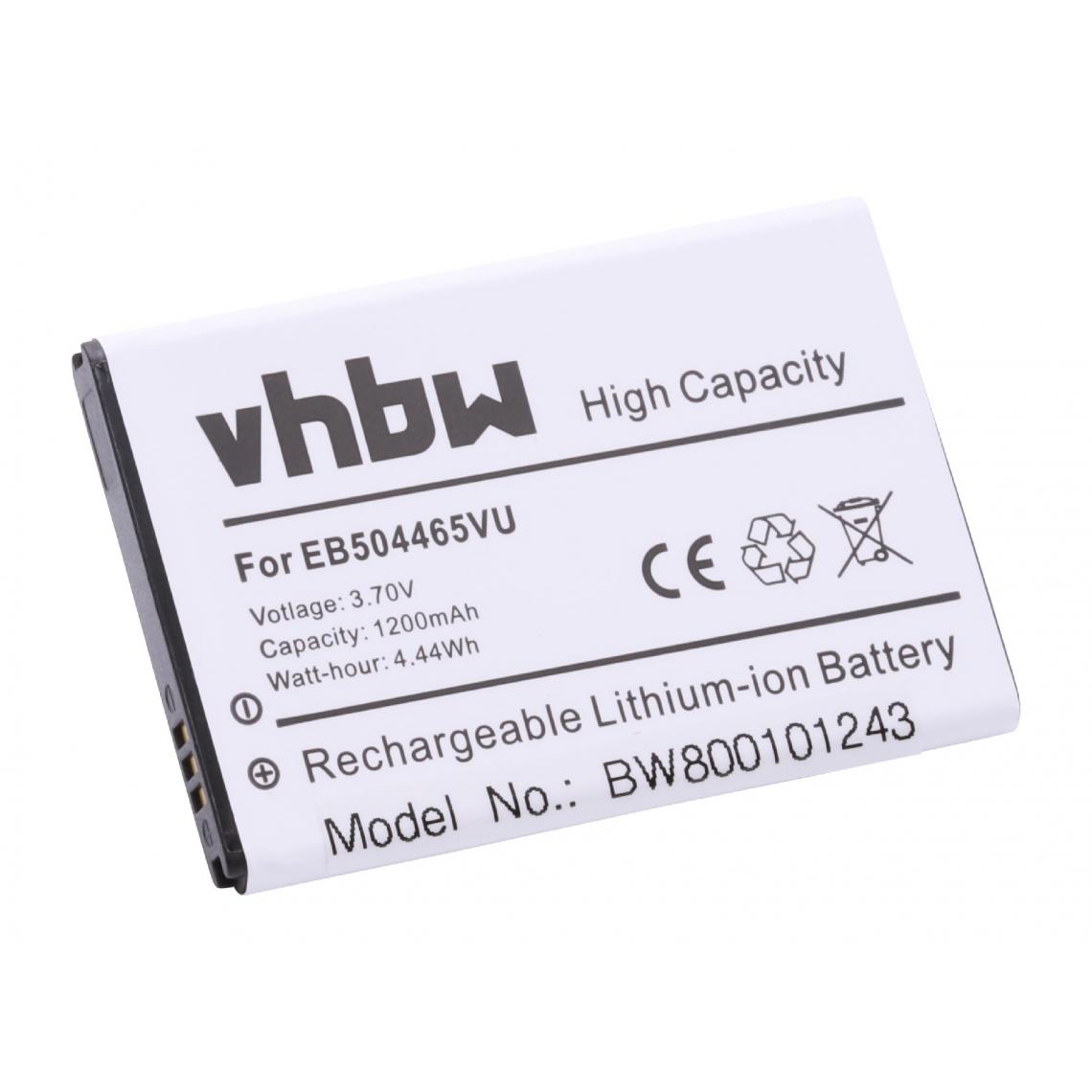 Vhbw - vhbw Batterie compatible avec Samsung Omnia Pro Giorgio Armani GT-B7300, Replenish M580, W smartphone (1200mAh, 3,7V, Li-ion) - Batterie téléphone