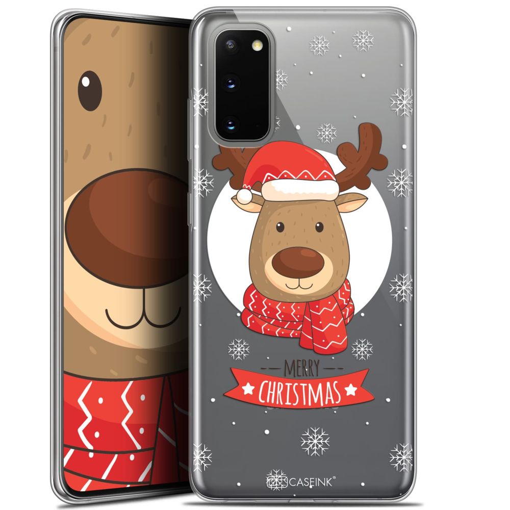 Caseink - Coque Pour Samsung Galaxy S20 (6.2 ) [Gel HD Collection Noël 2017 Design Cerf à Echarpe - Souple - Ultra Fin - Imprimé en France] - Coque, étui smartphone