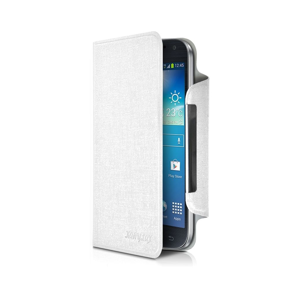 Karylax - Housse Etui à Rabat Universel L Couleur Blanc pour Samsung Galaxy Grand Prime - Autres accessoires smartphone