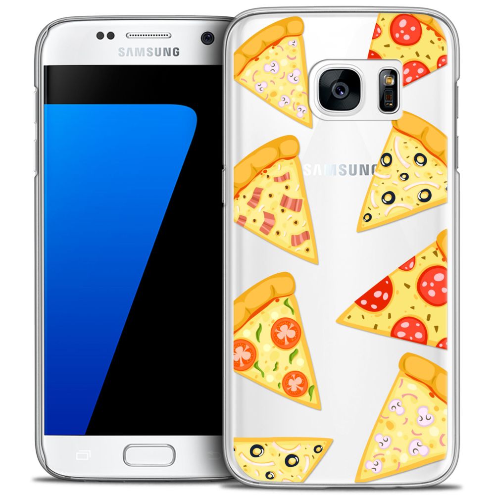 Caseink - Coque Housse Etui Samsung Galaxy S7 [Crystal HD Collection Foodie Design Pizza - Rigide - Ultra Fin - Imprimé en France] - Coque, étui smartphone