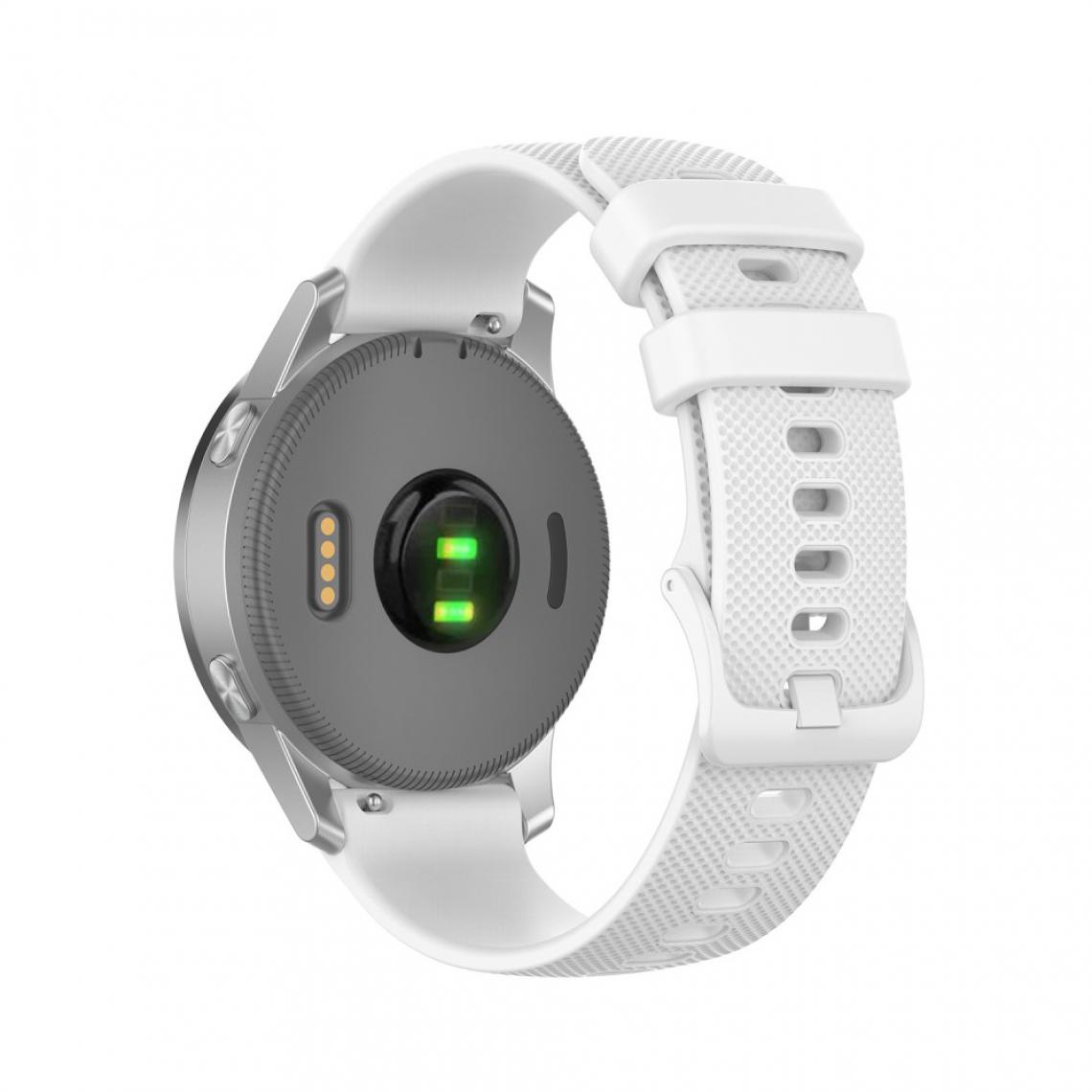 Other - Bracelet en silicone Réglable 20mm blanc pour votre Samsung Galaxy Watch 42mm/Garmin Vivoactive 3 - Accessoires bracelet connecté