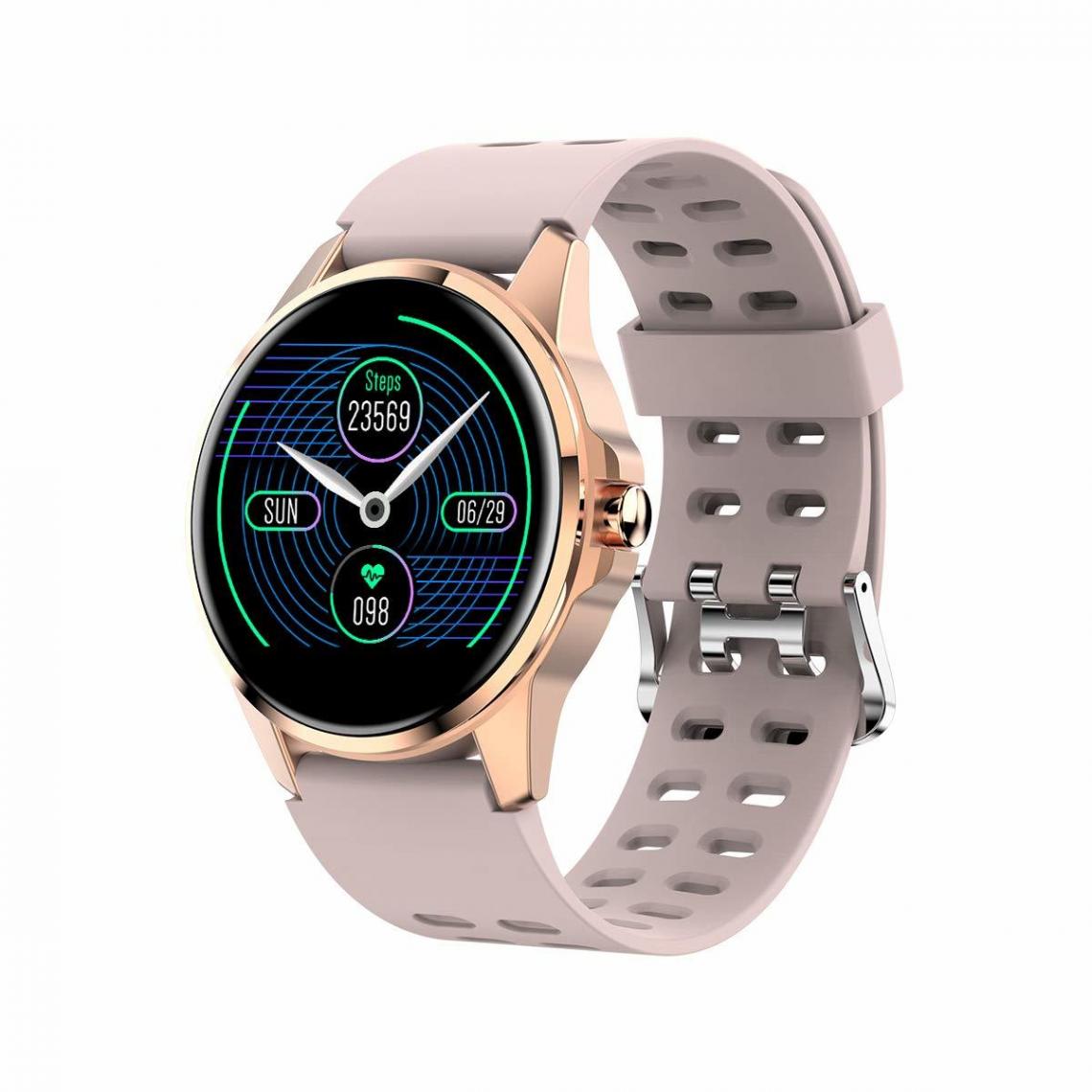 Chronotech Montres - Smart Watch Activity Fitness Trackers Heart Rate Sleep Blood Pressure Monitor Step Counter Pedometer Android iOS Watches for Women Men Waterproof Sports Wrist Smartwatch(Rose) - Montre connectée
