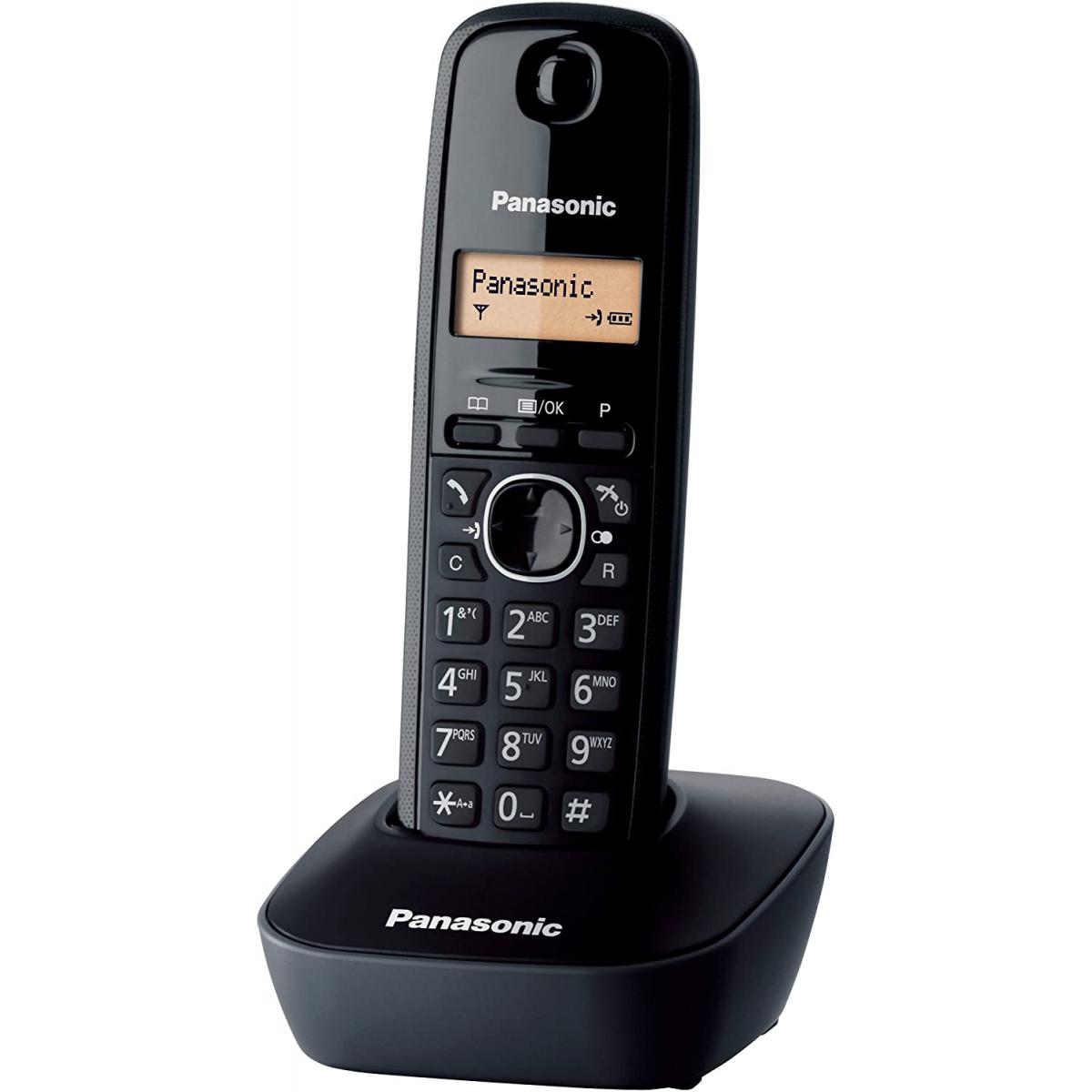 Panasonic - Rasage Electrique - telephone solo sans fil DECT sans répondeur noir - Téléphone fixe filaire